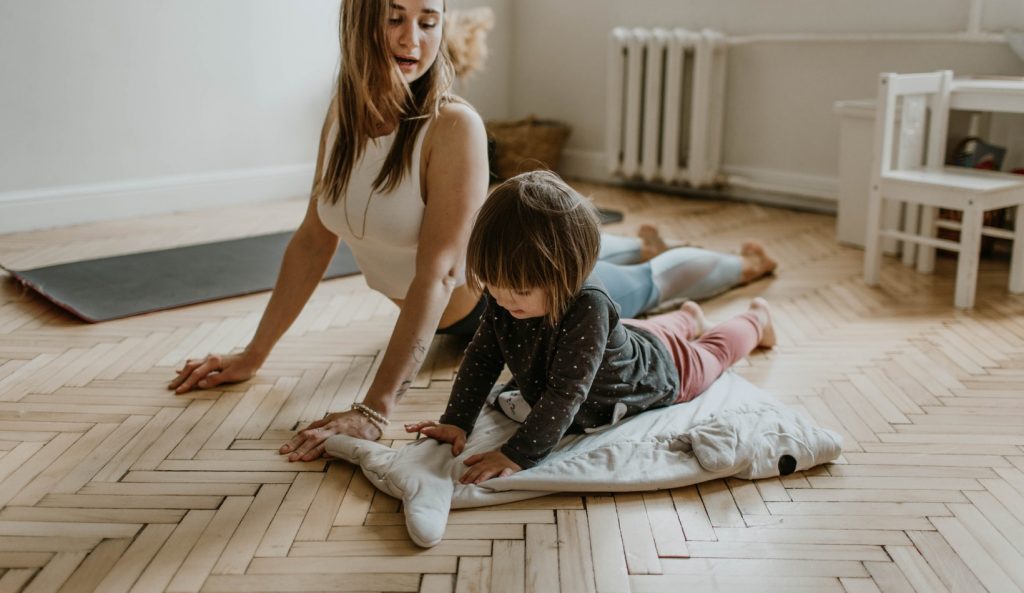 Yoga and active lifestyle with kid